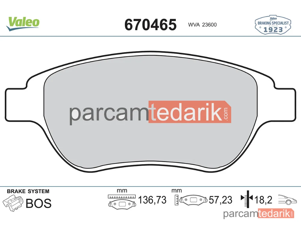 670465 | Fren Balatası — Citroen C4 I, Citroen Xsara Picasso, Peugeot 307 Break